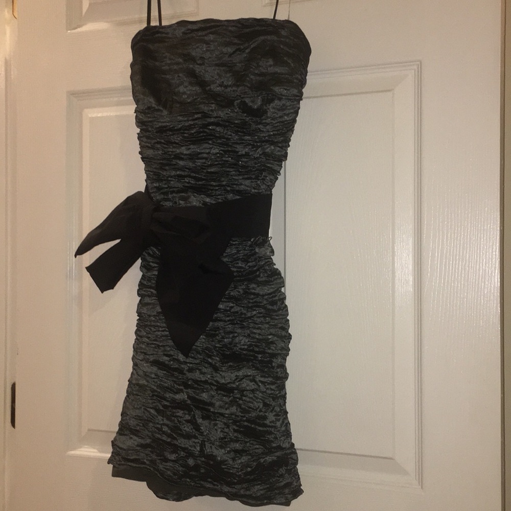BCBGMAXAZRIA strapless, ruched cocktail dress
